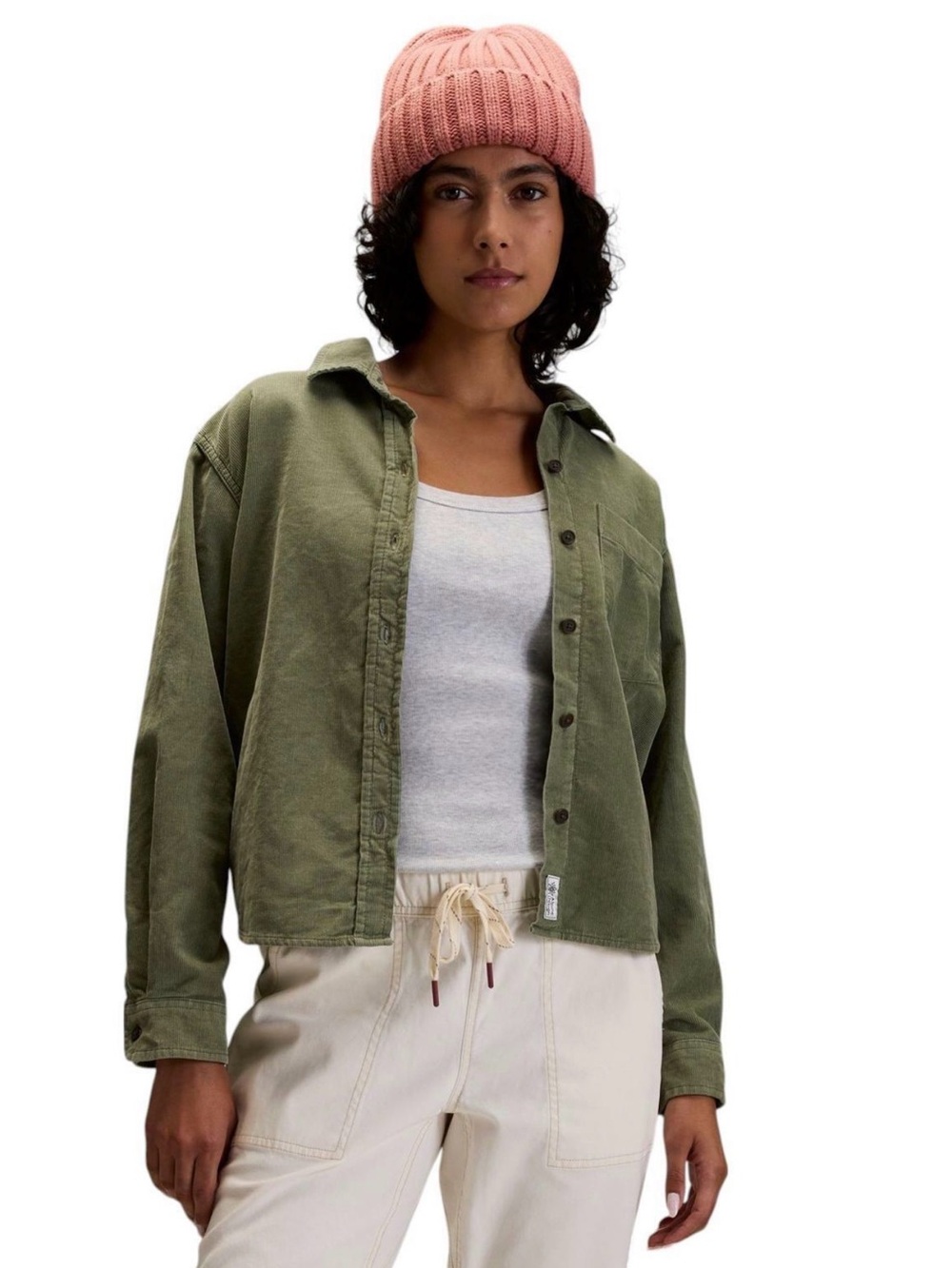 Alpine Design Cord Button Up Shirt, Olive, XL
